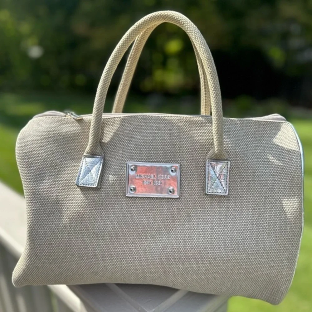 Michael Kors Canvas Duffle Satchel Handbag